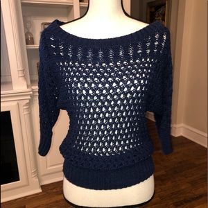 White House Black Market Navy Blue Top